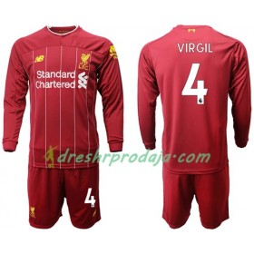 Nogometni Dresovi Liverpool Virgil van Dijk 4 Dječji Domaći 2019/2020 Dugim Rukavima